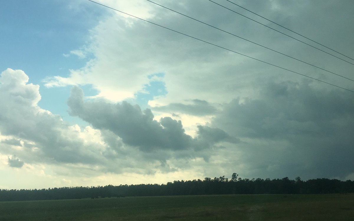 Storm light over an open field